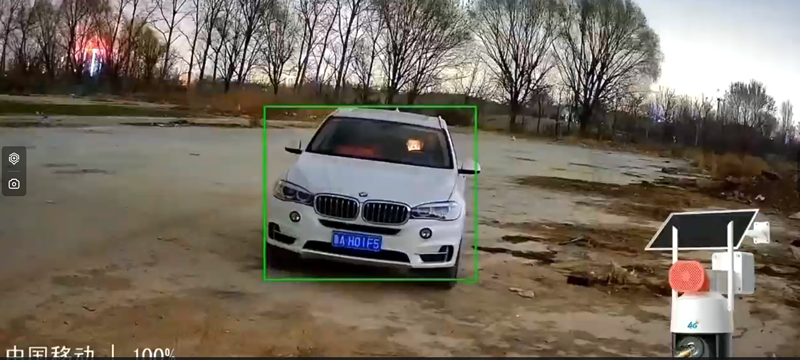 太阳能无光4G摄像头晚上照车牌号