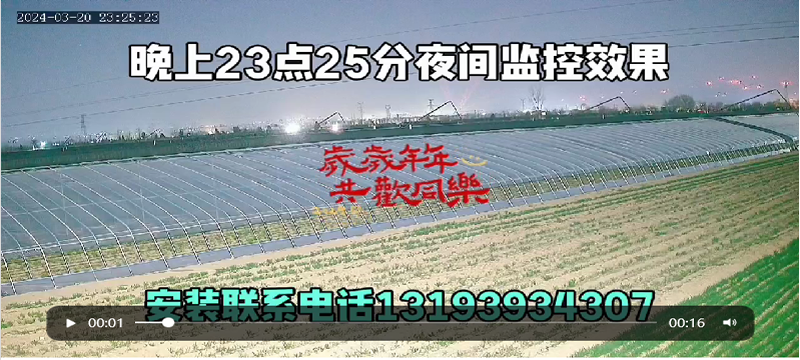 臻全彩4G无线球机大棚电线杆上安装效果